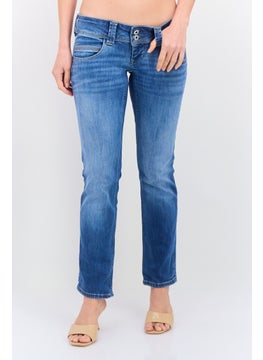 Pepe Jeans Women Regular Fit Low Rise Stretchable Straight Leg Jeans, Denim  - Image 1