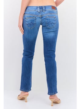 Pepe Jeans Women Regular Fit Low Rise Stretchable Straight Leg Jeans, Denim  - Image 3
