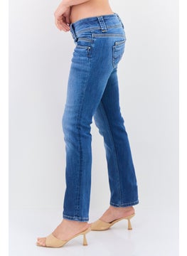 Pepe Jeans Women Regular Fit Low Rise Stretchable Straight Leg Jeans, Denim  - Image 2