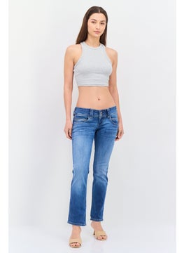 Pepe Jeans Women Regular Fit Low Rise Stretchable Straight Leg Jeans, Denim  - Image 4