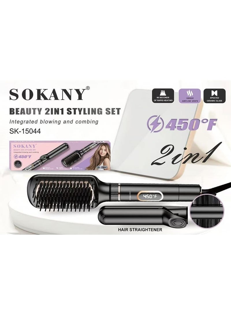 سوكاني فرشاة شعر SK-15044 مع مشط ومكواة 2 في 1، نفخ وتمشيط متكاملين - Image 2