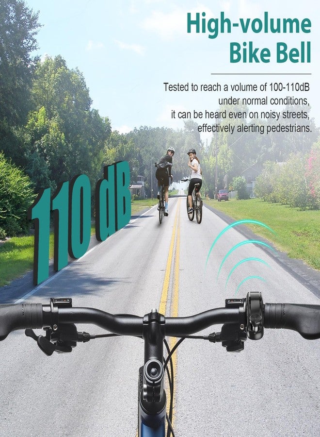 Topcrown Bike Bell, Aluminum Alloy Bicycle Bells for Adults Kids Max 110 dB, Bike Horn Fit 22.2-31.8 mm Handlebar for Mountain Road Bike Scooter Ebike - Image 2