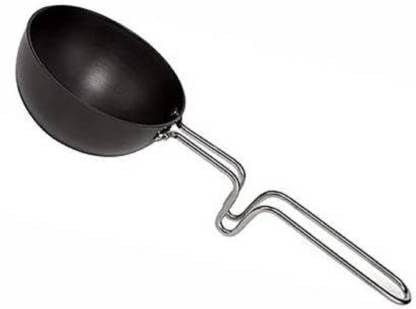 Bekner Aluminium Non Stick Large Tadka Pan, Chowka Pan Kadai Vagariyafor Cooking Purpose Hotel Home Restaurant (Black) (Black) - Image 3