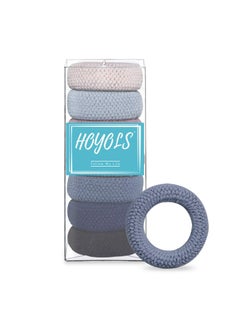 HOYOLS HOYOLS Large Thick Hair Ties, Large Elastic Stretch, Ponytail Holder Bands Seamless Scrunchies Accessories for Women Mens Hair Ties No Crease Headband (7 pcs Set) Mixed Color 