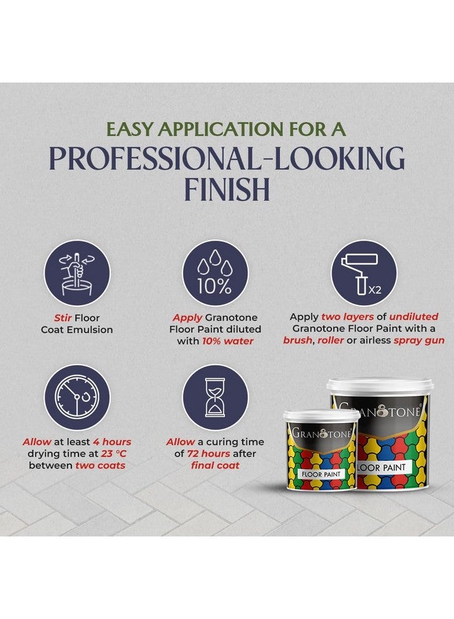 GRANOTONE Floor paint for cement floor and tiles, Polyurethane and Acrylic Polymer Based Concrete Sealer, Anti-Slip, Thick & Durable tile paint 4 L,Dark Green - Image 5