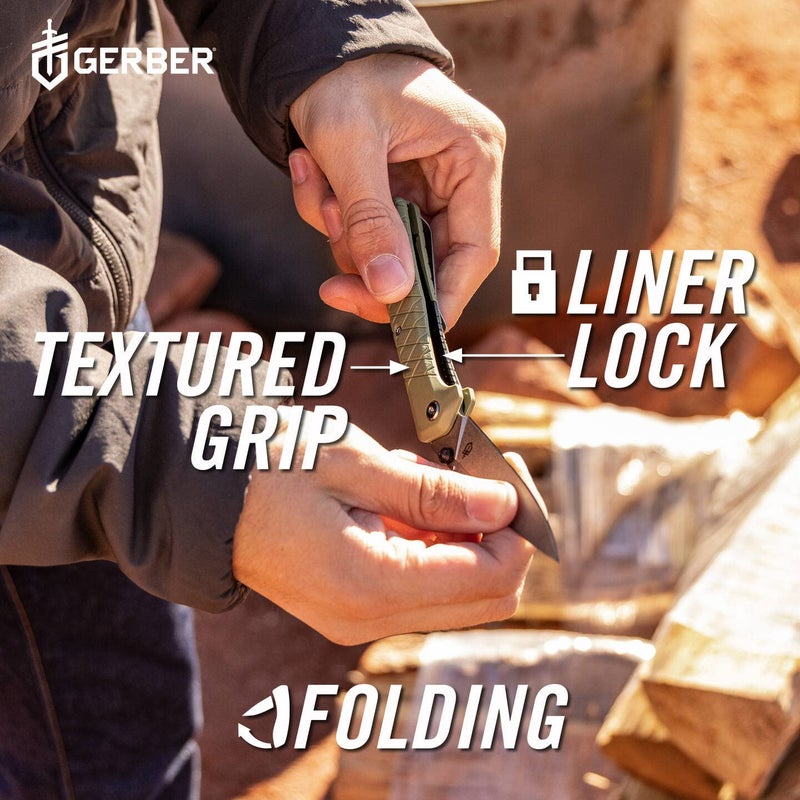 Gerber سكين جيبر جير زيلش القابلة للطي، شفرة بحافة مستقيمة بطول 3.1 بوصة، أحمر داكن - Image 5