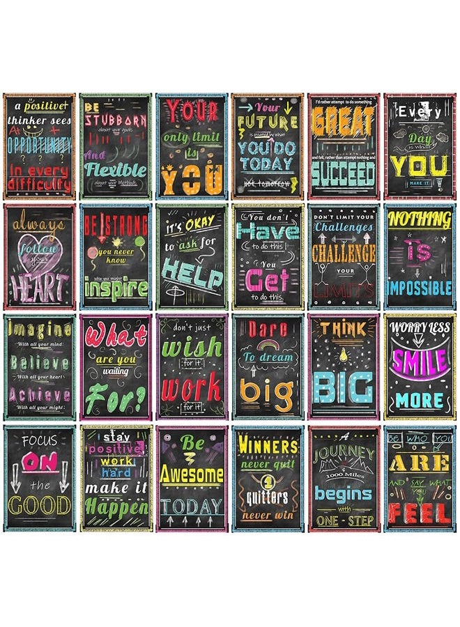spring flower 24 Pack Motivational Posters for Classroom & Office Decorations, Inspirational Quote Wall Art for Teachers, Students, School Counselors, Home, Chalkboard Designs,13 x 19 Inches - Image 1