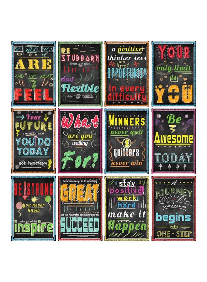 spring flower 24 Pack Motivational Posters for Classroom & Office Decorations, Inspirational Quote Wall Art for Teachers, Students, School Counselors, Home, Chalkboard Designs,13 x 19 Inches - Image 4