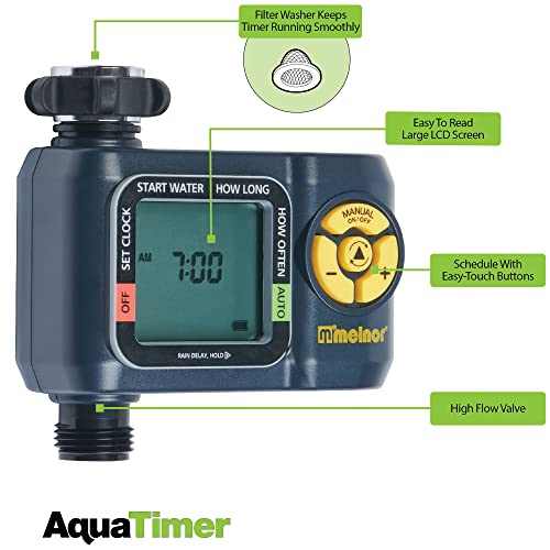 Melnor 65138AMZ AquaTimer Digital Hose Timer, 1-Zone Timer, QuickConnect Bundle, Black, Yellow - Image 3
