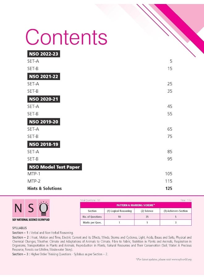 null - MTG Science (NSO) Olympiad Previous Years Papers with Mock Test Papers Class 7 - Sample OMR Sheet with Chapterwise Analysis | SOF Olympiad Books For 2023-24 Exam - Image 1