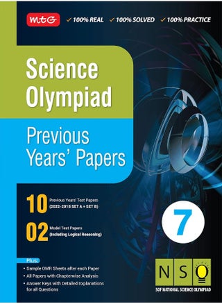 MTG Science (NSO) Olympiad Previous Years Papers with Mock Test Papers Class 7 - Sample OMR Sheet with Chapterwise Analysis | SOF Olympiad Books For 2023-24 Exam - pzsku/Z34F0753290B8B3A06B5FZ/45/1749801098/e429868a-52e3-4f93-8f0a-a01b8258c1ea