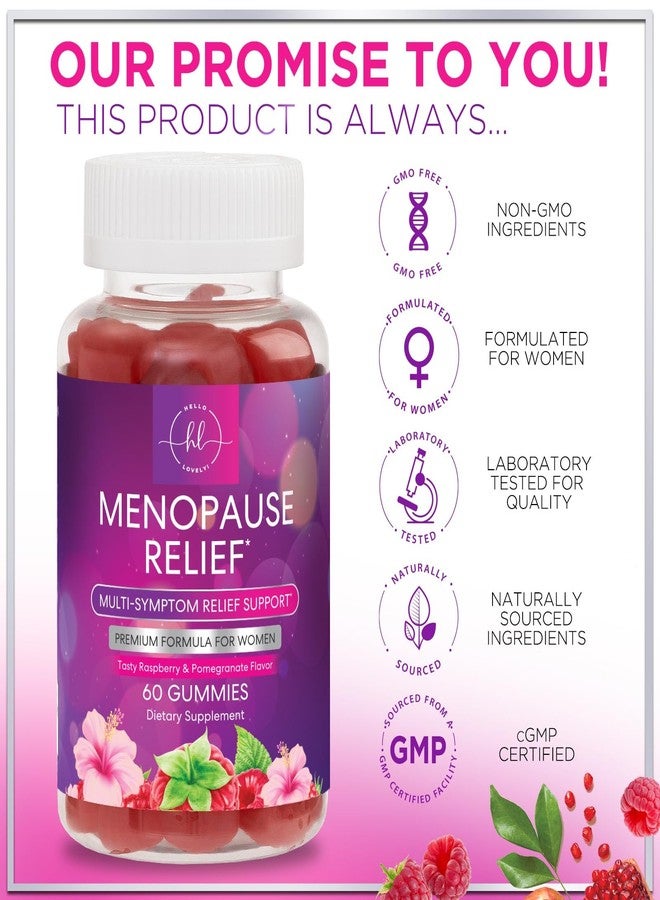 Hello Lovely! Menopause Supplements for Women - Complete Natural Mild Hot Flashes & Night Sweats Support, Multi Benefit Menopause Relief Gummy, Support for Balance & Energy, Gluten-Free & Non-GMO - 60 Gummies - Image 4
