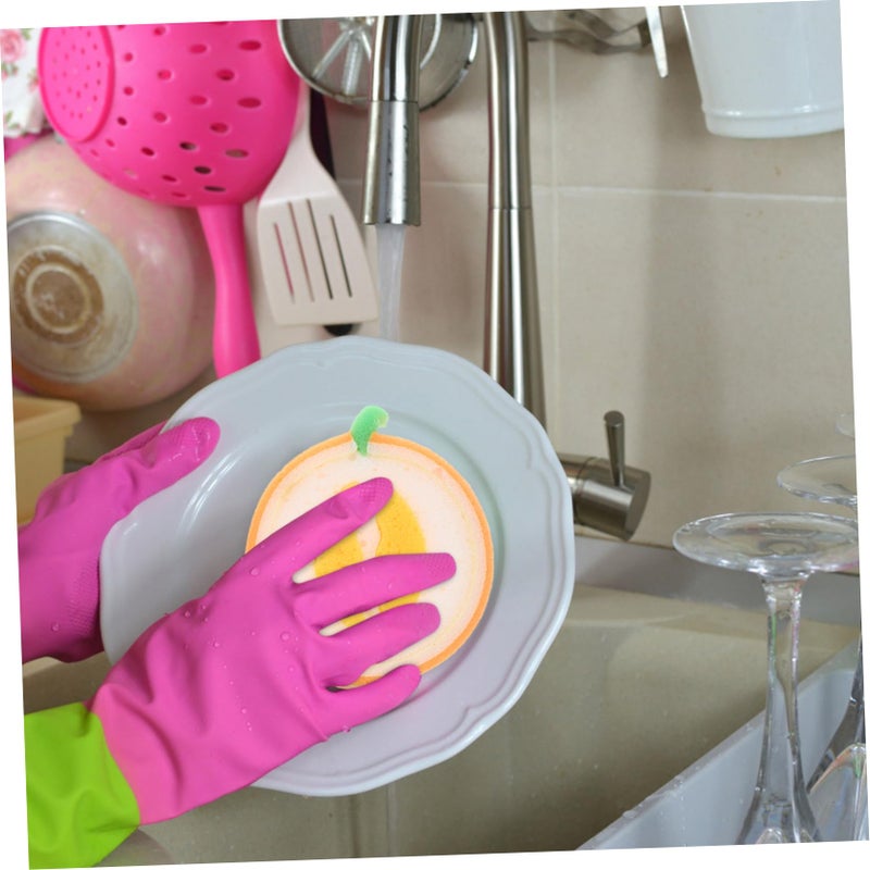 Reusable Kitchen Sponges 4Pcs Cute Fruit Designs Absorbent Thickened Cleaning Cloths - Image 5