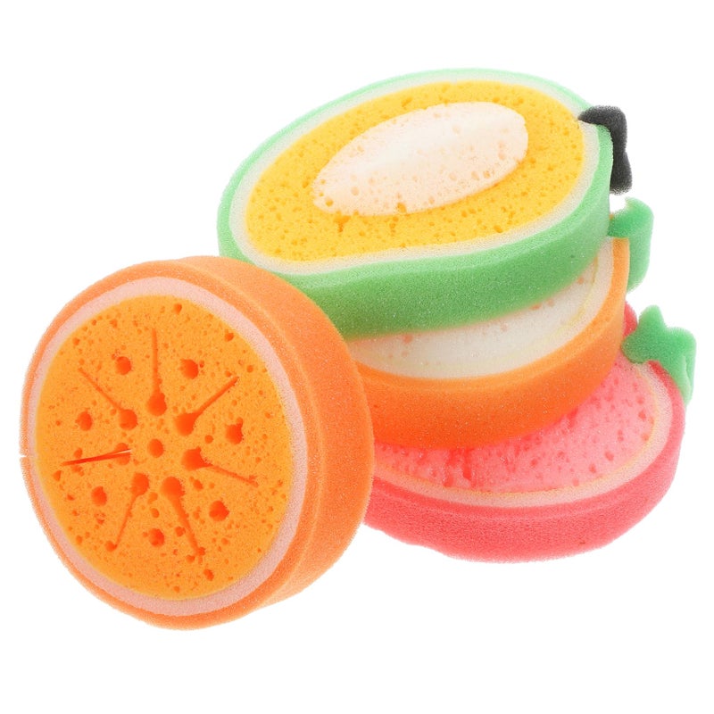 Reusable Kitchen Sponges 4Pcs Cute Fruit Designs Absorbent Thickened Cleaning Cloths - Image 2
