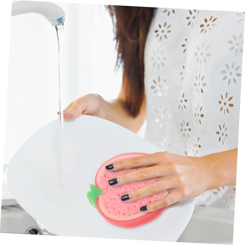 Reusable Kitchen Sponges 4Pcs Cute Fruit Designs Absorbent Thickened Cleaning Cloths - Image 3