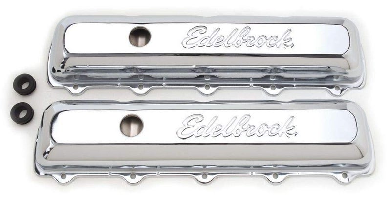 Edelbrock 4485 Signature Series Chrome Valve Covers Set of 2