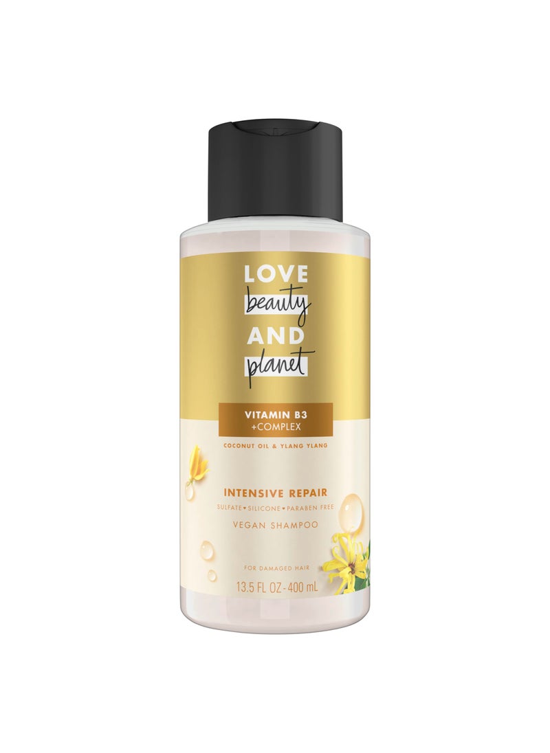 love beauty and planet Love Beauty and Planet Shampoo with Vitamin B3 Coconut Oil & Ylang Ylang for Intensive Repair for Damaged Hair Sulfate, Silicone, & Paraben Free. Cruelty-Free. 13.5 oz 
