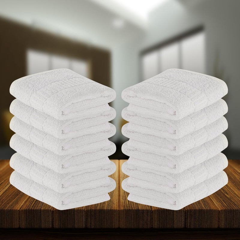 Kuber Industries Kuber Industries Set of 12 Face Towel Small14x21 Inch Hand Napkins For Man Women Hand Towel For Facewash Gym Face Towel For Kids Towels for Daily Use White  - Image 1