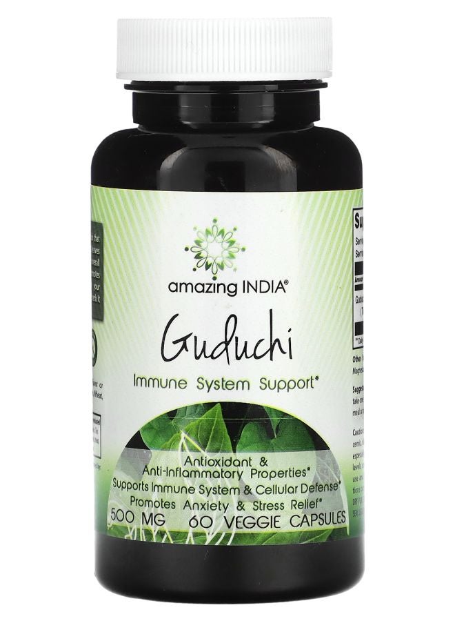 Amazing India Guduchi 500 mg 60 Veggie Capsules - Image 1