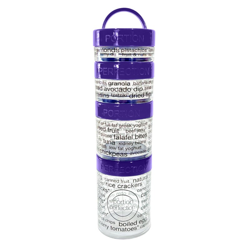 Portion Perfection 100 Cal Stackable Snack Containers for Weight Management, Food Portion Control Containers for Weight Control with Instructions for Men, Women and Bariatric Must-Haves (Purple) - Image 1