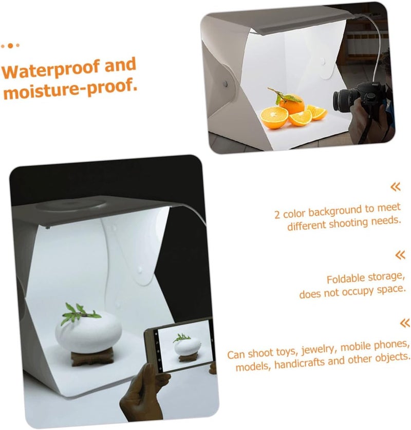 Portable 30cm Mini LED Light Box Kit with Soft Diffused Lighting, Black and White Backgrounds, Photo Tent for Product Photography and Studio Shooting - Image 5