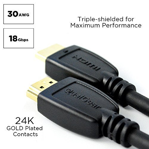 QualGear High Speed HDMI 2.0 Cable with Ethernet (6 Feet-6 Pack) - 100% OFC Copper, 24K Gold Plated Contacts, Triple-Shielded. Supports 4K Ultra HD, 3D, 18 Gbps, ARC (QG-CBL-HD20-6FT-6PK) - Image 3