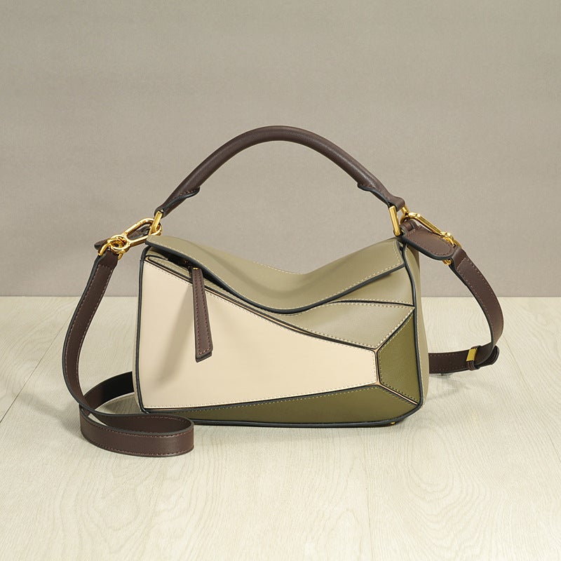 2025 Trendy New Trendy Genuine Leather Women'S Bag Geometric Bag Mini Small Diamond Crossbody Handheld Pillow Bag - Image 5