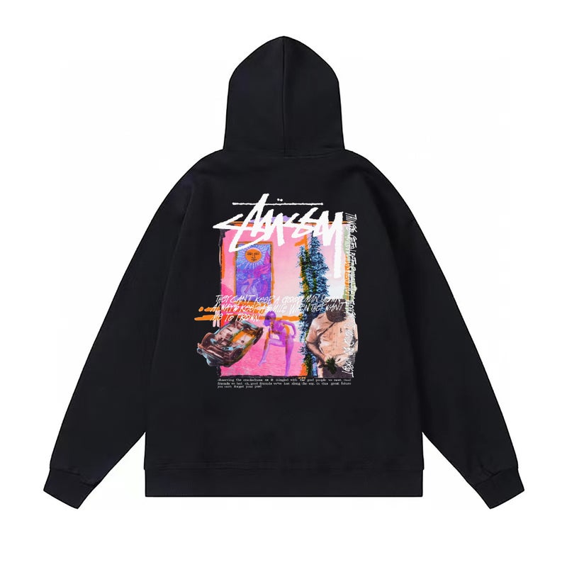 Zip-Up Hooded Sweatshirt with Embroidered Patch, Thick Cotton, Unisex Casual Fit - Image 1