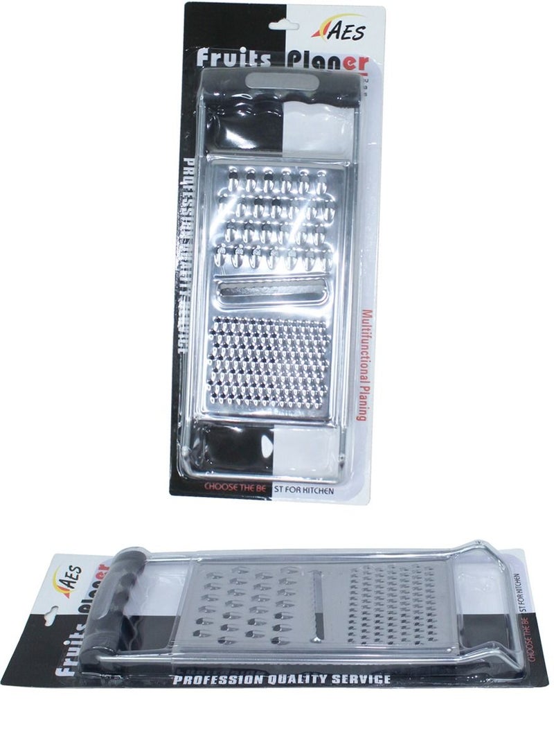 AES Grater & Shredder | 3 in 1 Stainless Steel Kitchen Gadget for Cheese, Vegetables, Chocolate & Fruits | Fast & Easy Food Preparation - Image 2