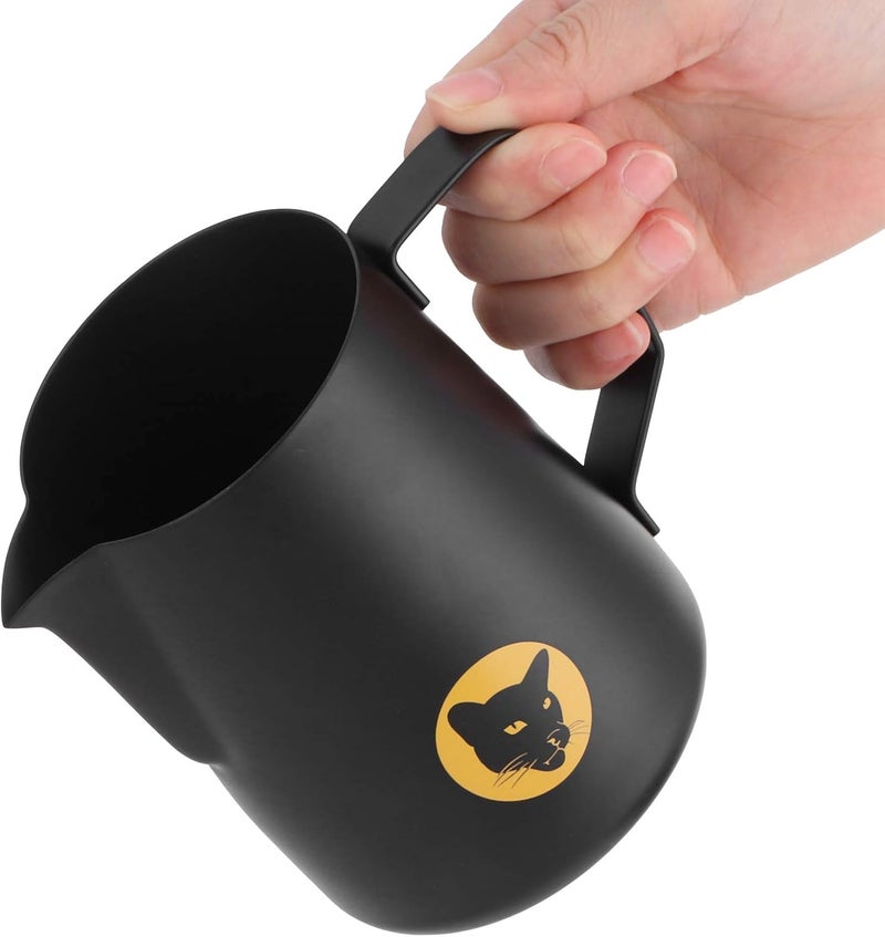 comfrt 20 oz Stainless Steel Milk Frothing Pitcher, Black Espresso Steaming Pitcher Milk Frother Cup Froth Pitcher for Cappuccino Latte Art - Image 5