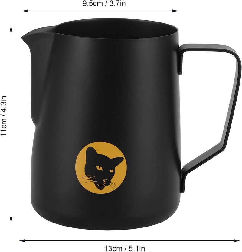 comfrt 20 oz Stainless Steel Milk Frothing Pitcher, Black Espresso Steaming Pitcher Milk Frother Cup Froth Pitcher for Cappuccino Latte Art - Image 4