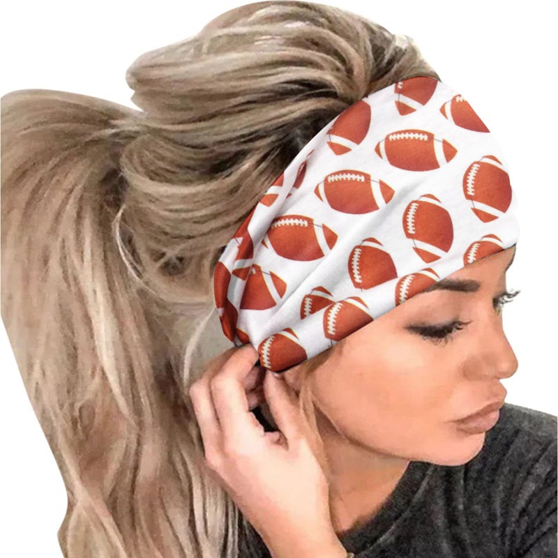 Women Fashion Ball Print Elastic Headband,1PC Wrap Hair Bandana Headband - Image 2