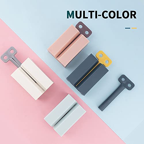 Y-Kelin 3 PCS Toothpaste Squeezer, Rolling Tube Toothpaste Squeezer with Frosted Handles Toothpaste Holder Stand Bathroom Organizer,Saves Toothpaste and Creams (Pink + White + Light Blue) - Image 3