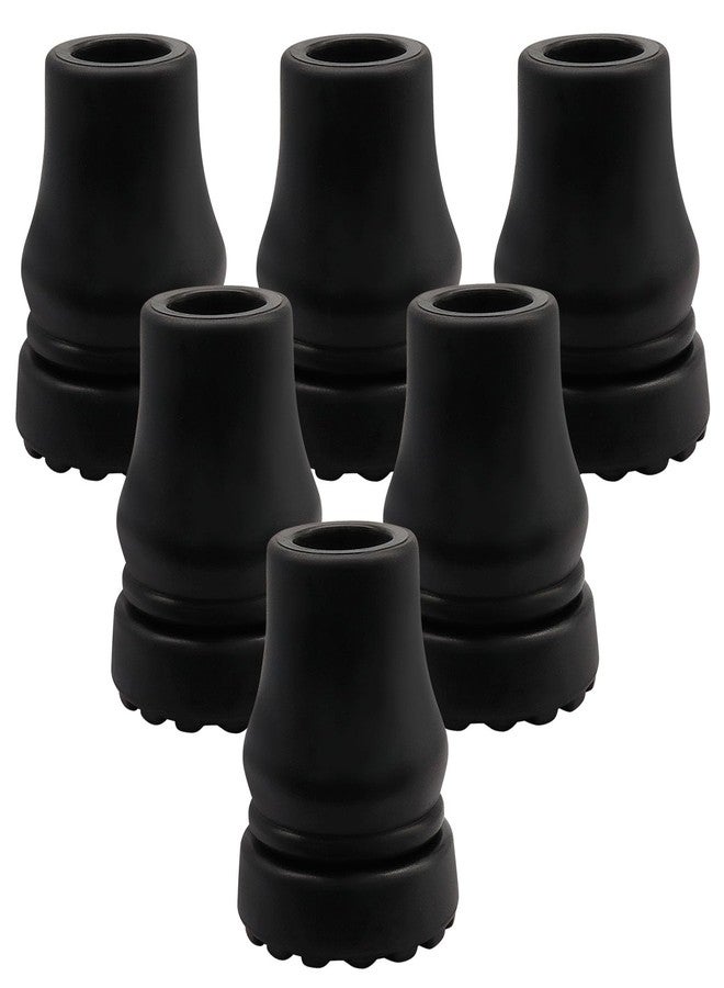 LifCratms 6 Pack 5/8 Inch Rubber Cane Tips, Black Heavy Duty Walking Cane Tips for Seniors Walking Stick, Hiking Sticks, Seniors Crutches - Image 1