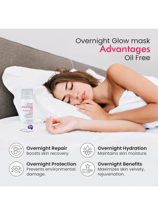Get Nectar Happiness احصلي على كريم "Nectar Happiness Overnight Glow Mask" (الخالي من الزيوت) بتركيبة تحتوي على 2% من الجلوتاثيون و10% من خلاصة الترشيح المخمرة، لمنح البشرة إشراقة وتفتيحاً وملمساً متألقاً (حجم 30 مل). - Image 3