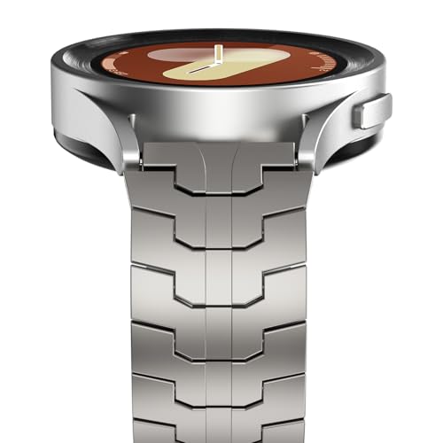 FULLIFE Compatible with Samsung Galaxy Watch 7 6 5 4 FE 40mm 44mm Band Metal Folding Clasp Stainless Steel 20mm Galaxy Watch 6 Classic 4 Classic 5 Pro 43mm 47mm 42mm 46mm 45mm for Men Women, Titanium - Image 3