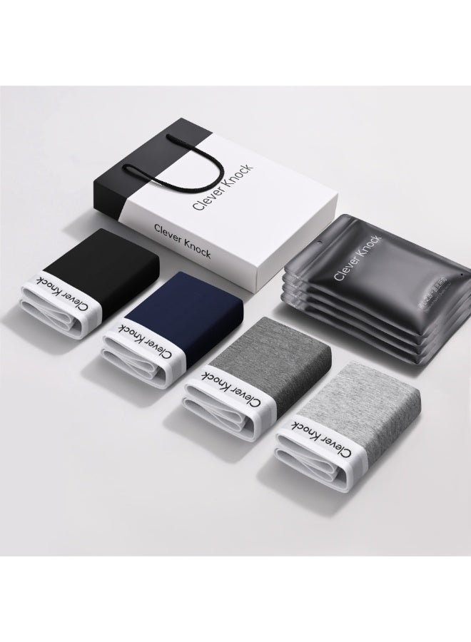 clever 4-pack of new pure cotton men's underwear, each individually wrapped for all-season comfort. - Image 1