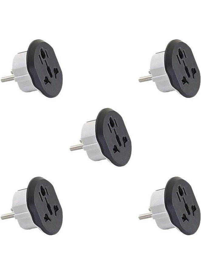 5 Pcs Travel Adapter, Plug Adapter, Universal Adapter USA, Australia, UK, Europe, Travel conversion EU Plug, Compact size. Compatible with plug types. Type A,B,C,D,E,F,G,I,J,K,L. ((Pack of 5))