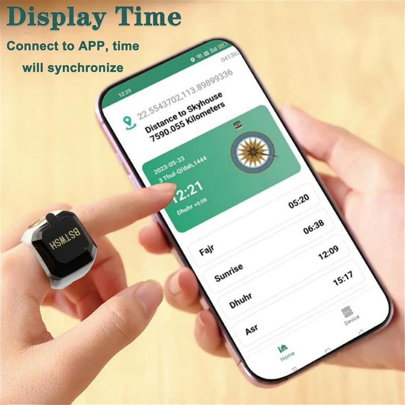 KEWAYO Smart Tasbih Zikr Ring 22mm, Muslim Prayer, OLED Display, Tasbih Counter, Wearable Technology, Waterproof, USB Rechargeable - Image 3