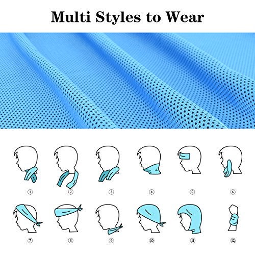 Vofler Cooling Towel,Vofler 6 Pack Cool Towels Microfiber Chilly Ice Cold Head Band Bandana Neck Wrap (40"x 12") for Athletes Men Women Youth Kids Dogs Yoga Outdoor Golf Running Hiking Sports Camping Travel - Image 4
