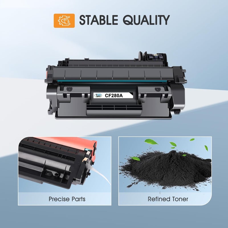 Cool Toner CF280A 80A Toner Cartridge Compatible for HP 80A CF280A CF280X 80X for HP Laserjet Pro 400 M401n M401dn MFP M425dn M401dne M401dw M425dw M425 M401 Printer Toner Ink(Black, 2-Pack) - Image 4