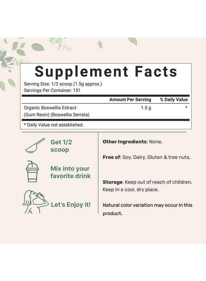 مايكرو إنجريدينس Organic Boswellia Serrata Extract Powder, 8 Ounce, Pure Boswellia Supplement with 65% Boswellic Acid, Supports Joints, Knees and Bones Health, Non-GMO, Pet Friendly, India Origin - Image 2