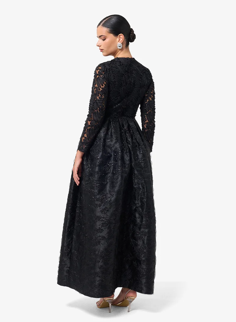 Threadz by Ajooni Lace Detail Maxi Dress