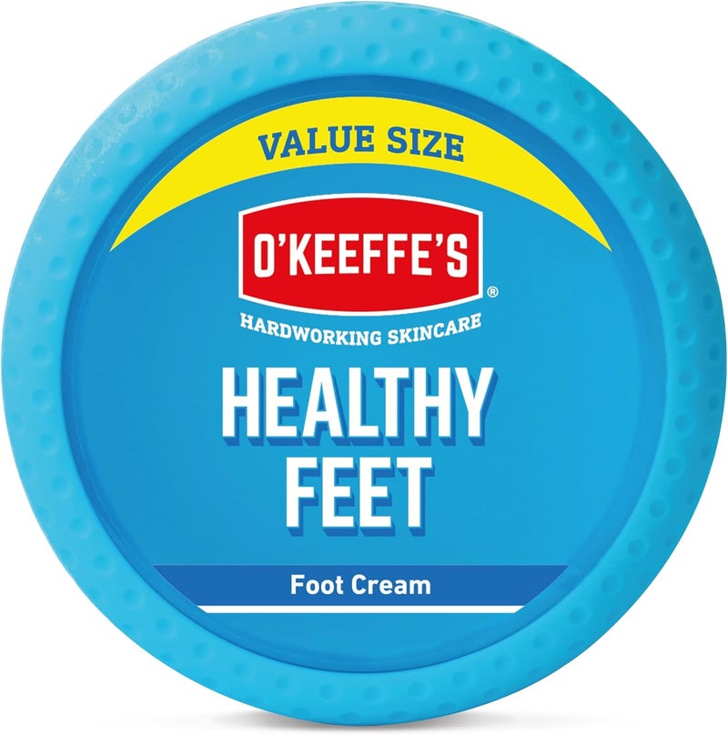 OKeeffes Healthy Feet Value Size Jar 180g Foot Cream for Extremely Dry Cracked Feet Instantly Boosts Moisture Levels Creates a Protective Layer Prevents Moisture Loss