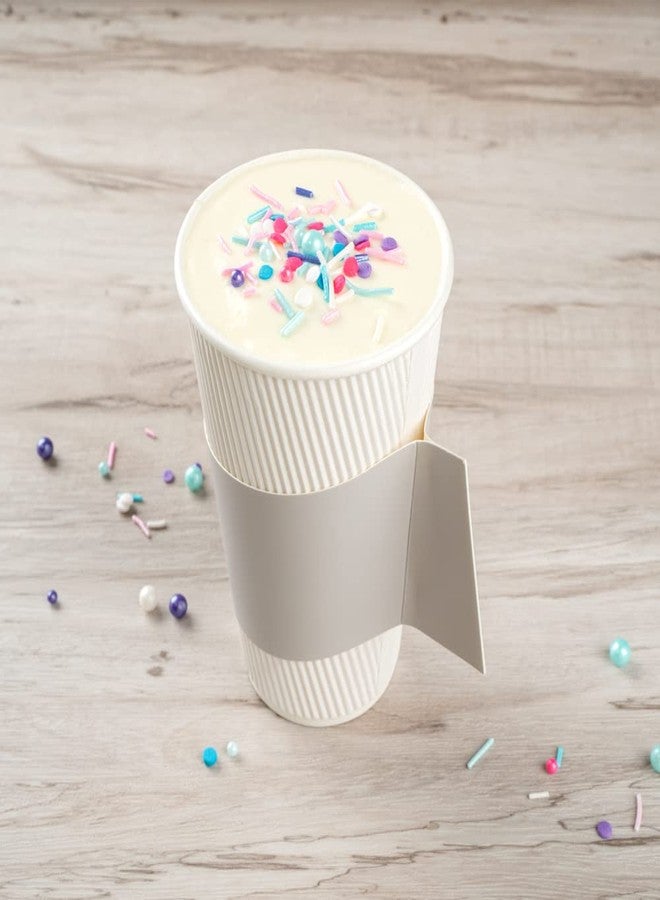 Restaurantware SLEEVES ONLY: Restpresso Hot Coffee Sleeves With Handle 50 Disposable Cup Sleeves - Cups Sold Separately Fits 12- 16- And 20-Ounce Cups Gray Paper Cup Jackets - Image 5