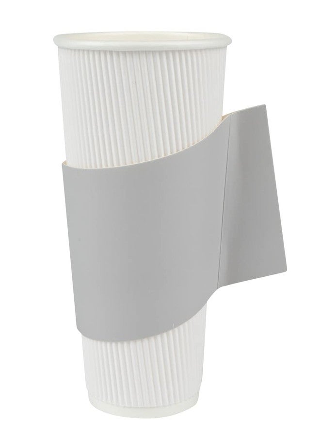 Restaurantware SLEEVES ONLY: Restpresso Hot Coffee Sleeves With Handle 50 Disposable Cup Sleeves - Cups Sold Separately Fits 12- 16- And 20-Ounce Cups Gray Paper Cup Jackets - Image 1