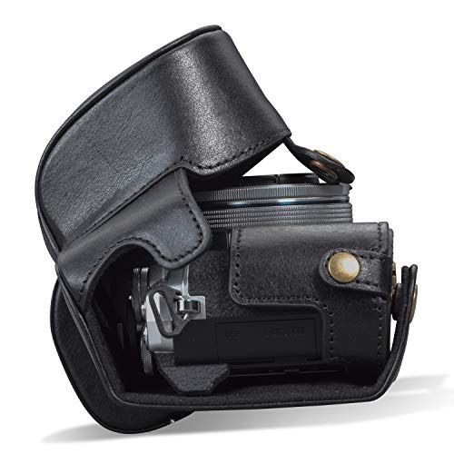 MegaGear MG1932 Ever Ready Genuine Leather Camera Case Compatible with Olympus OM-D E-M10 Mark IV - Black - Image 3