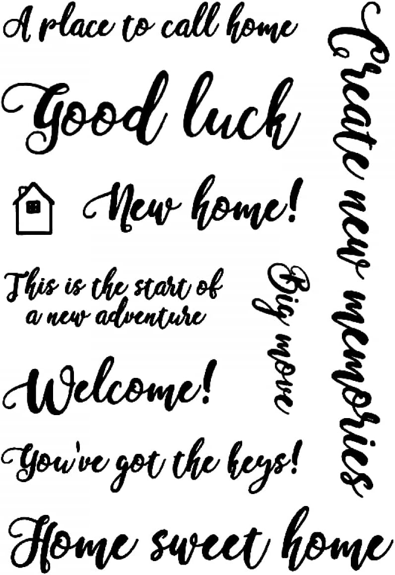 CYFUN DESIGN Greeting Words Stamp for Card Making Good Luck New Home! Welcome!Sweet Home Alphabets Clear Rubber Stamp for Paper Crafting Handmade Crafts Scrapbooking Supplies Scrapbook Photo Album Decor - Image 1