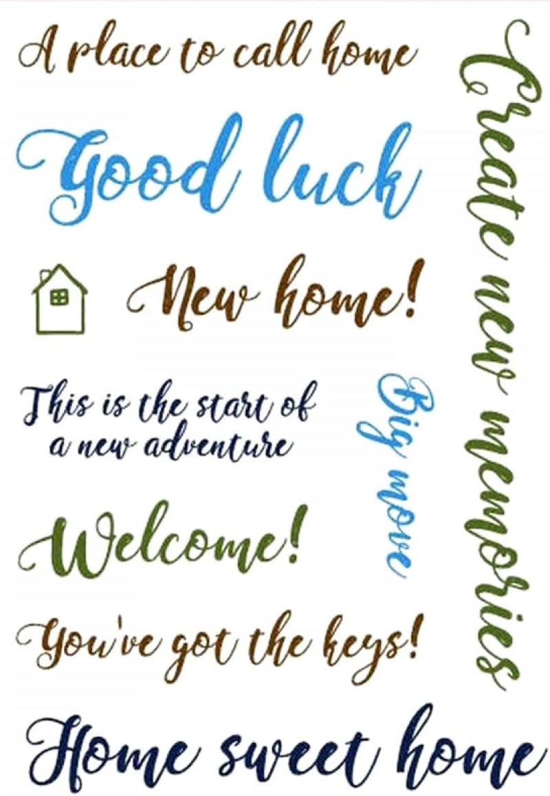 CYFUN DESIGN Greeting Words Stamp for Card Making Good Luck New Home! Welcome!Sweet Home Alphabets Clear Rubber Stamp for Paper Crafting Handmade Crafts Scrapbooking Supplies Scrapbook Photo Album Decor - Image 2