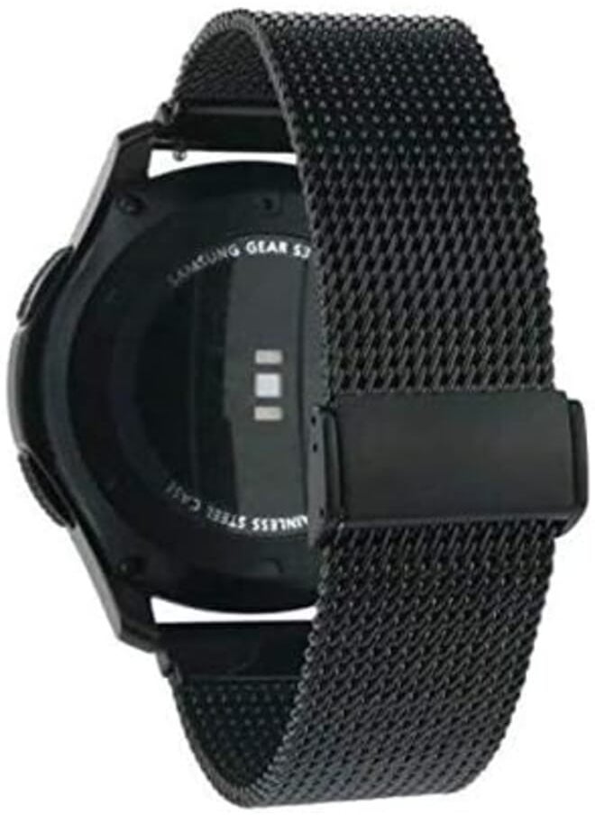 Beauenty - 22mm Milanese Stainless Steel Metal Buckle Replacement Strap for Samsung Gear S3-Black - 2724661459967 - Image 1